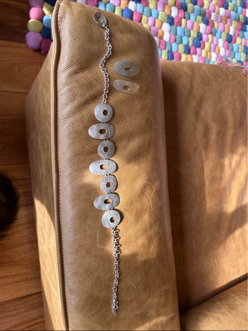 Sterling Silver Disc Link Bracelet - Silver